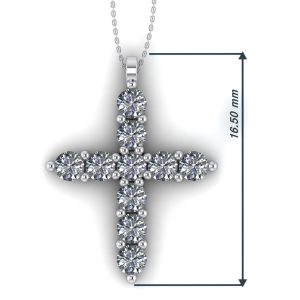 Cruce cu diamante albe din aur 16mm lungime ESCR9