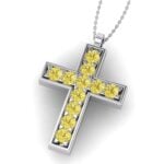 Cruce cu diamante galbene din aur 18k ESCR8