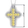 Cruce cu diamante galbene 1.50 mm din aur alb 18k ESCR8