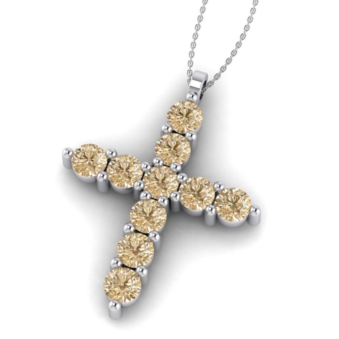 Cuciulita cu diamante maro 2mm din aur alb 18k ESCR9