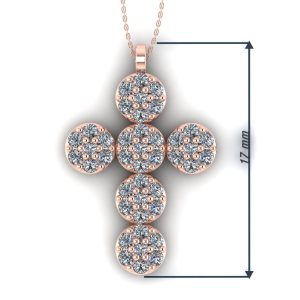 Cruce cu diamante din aur roz 17 mm ESCR17