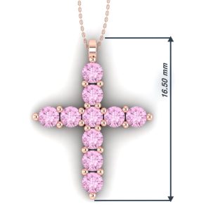 Cruce cu diamante roz 2 mm din aur roz 16.50 mm ESCR9