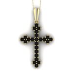 Cruce din aur 18k cu diamante negre ESCR23