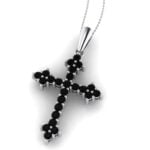 Cruce din aur alb cu diamante negre ESCR23