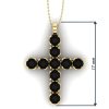 Cruce din aur galben cu diamante negre 2 mm 17 mm ESCR11