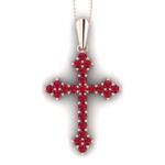 Cruce din aur roz 18k cu rubin AAA ESCR23