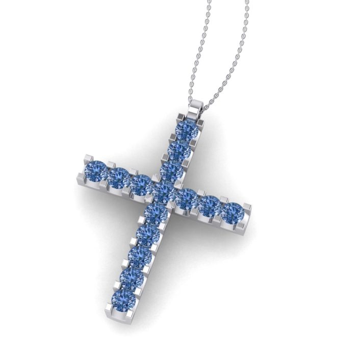 Cruciulita cu diamante 1.50 mm din aur alb ESCR18