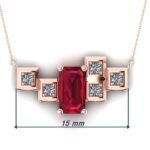 Pandantiv din aur roz model pazel cu diamante si rubin 15 MM ESP23