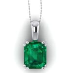 Pandantiv aur alb 18k cu smarald emerald solitaire ESP33