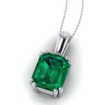 Pandantiv aur alb cu smarald emerald solitaire ESP33