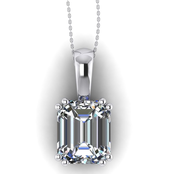 Pandantiv din aur cu diamant emerald certificat Gia ESP33