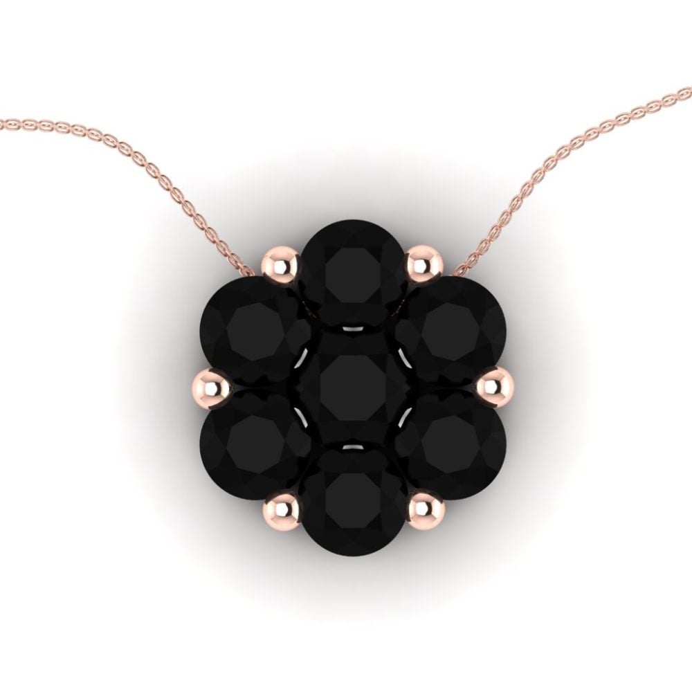 Pandantiv din aur roz cu diamant negru setting invizibil ESP16
