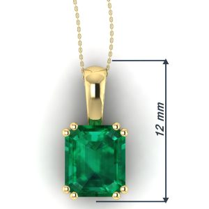 Pandantiv aur galben 18k cu smarald emerald solitaire ESP33