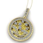 Pandantiv din aur 18k cu diamante incolore si galbene model cerc ESP25