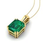 Pandantiv aur galben 18k cu smarald emerald 7x5mm ESP33