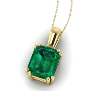 Pandantiv aur galben cu smarald emerald solitaire ESP33