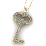 Pandantiv cheie cu diamante din aur galben ESP13