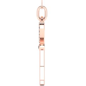 Pandantiv din aur roz cu cheie cu diamante ESP14