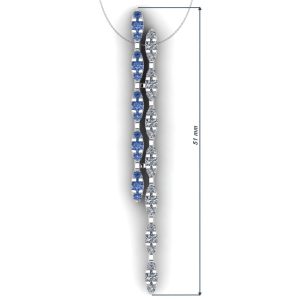 Pandantiv dimensiune 51 mm cu diamante albastre si incolore ESP26