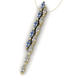 Pandantiv model infinit cu diamante albastre si incolore din aur galben ESP26