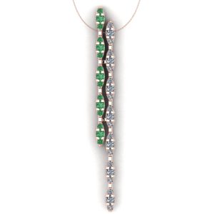 Pandantiv model infinit cu diamante verzi si diamante incolore aur ESP26