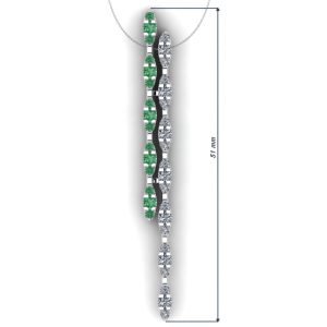 Pandantiv coloana infinit 51 mm cu diamante verzi si albe ESP26