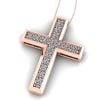 Pandantiv cruce din aur roz cu diamante ESCR5
