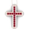 Pandantiv cruce cu rubine din aur roz 750 ESCR5