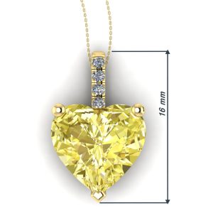 Pandantiv cu diamant inima galben din aur 18k solitaire ESP27