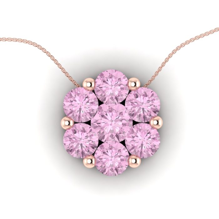 Pandantiv din aur roz 18k cu diamant roz ESP16