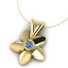 Pandantiv din aur galben cu diamant albastru model floare ESP31
