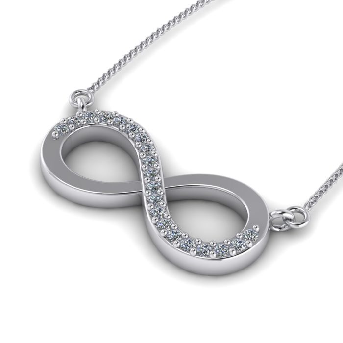 Pandantiv infinit cu diamante din aur ESP10
