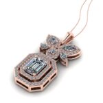 Pandantiv din aur roz 750 cu diamant emerald 0.50 carate E/VVS GIA ESP39