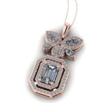 Pandantiv model luxury cu diamant central 0.50 ct si diamante sec 1.12 carate ESP39
