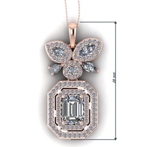 Pandantiv luxury cu diamant emerald 0.50 carate certificat 28 MM GIA ESP39