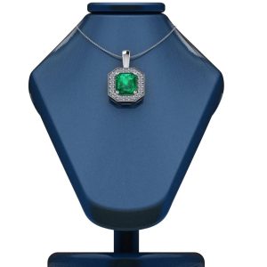 Pandantiv pe suport cu smarals emerald ESP30