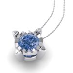Pandantiv solitaire cu diamant albastru 0.50 carate din aur 18k ESP6