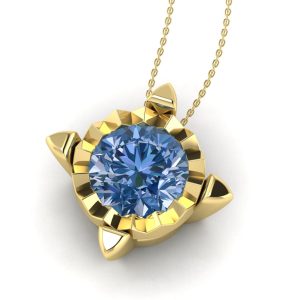 Pandantiv solitaire cu diamant albastru 0.50 carate din aur 18k ESP6