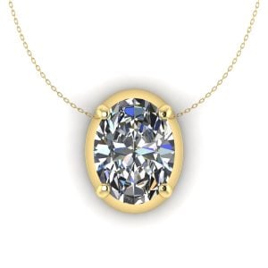 Pandantiv solitaire cu diamant oval aur galben ESP28