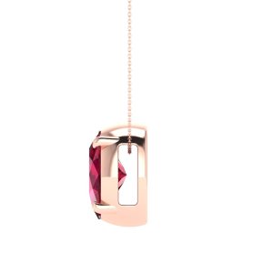 Pandantiv solitaire cu rubin oval aur roz 18k ESP28