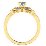 Inel de logodna din aur galben cu diamante model floral ES334
