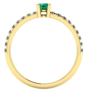 Inel de logodna cu smarald si diamante din aur 18k clasic ES278